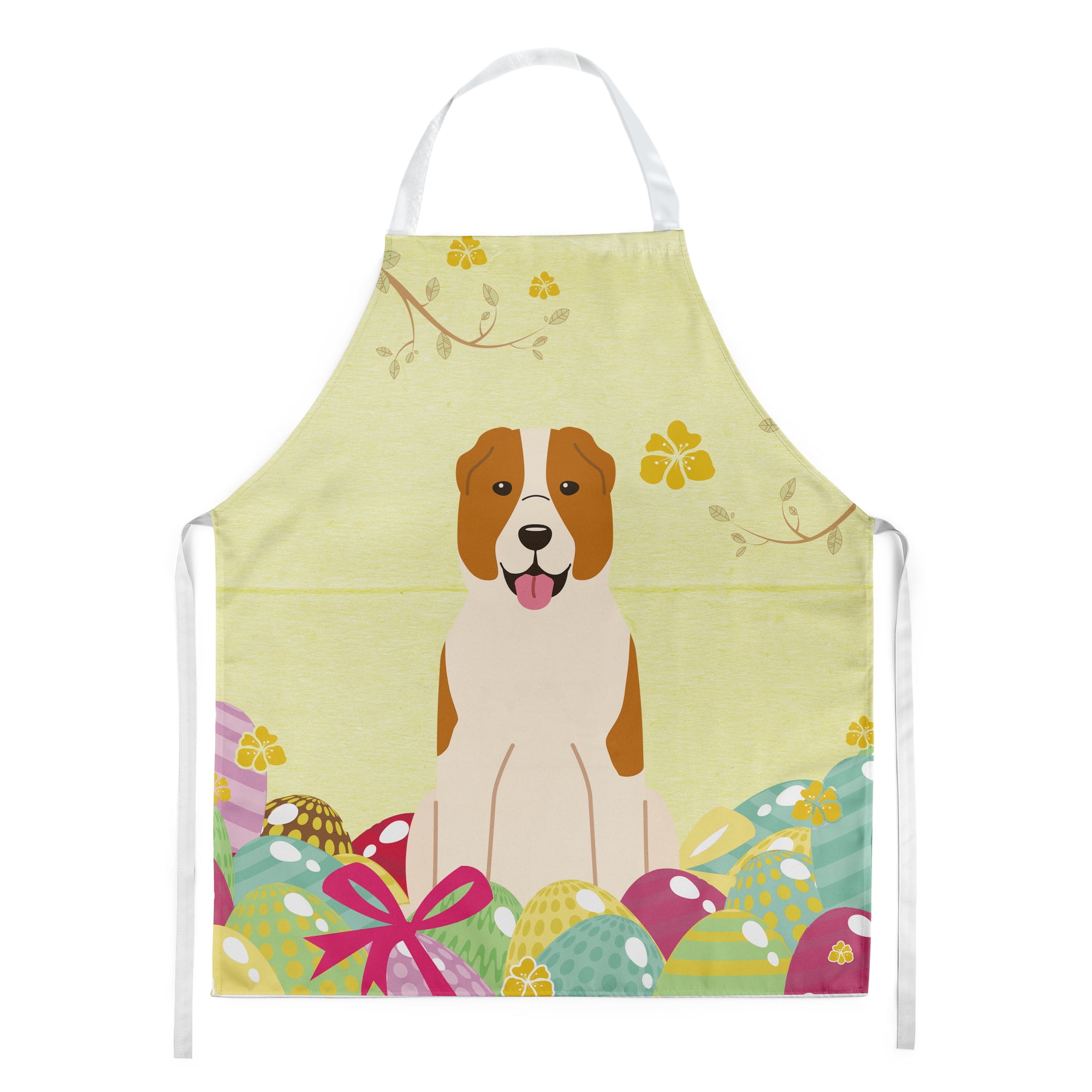 Picture of Carolines Treasures BB6049APRON Easter Eggs Central Asian Shepherd Dog Apron