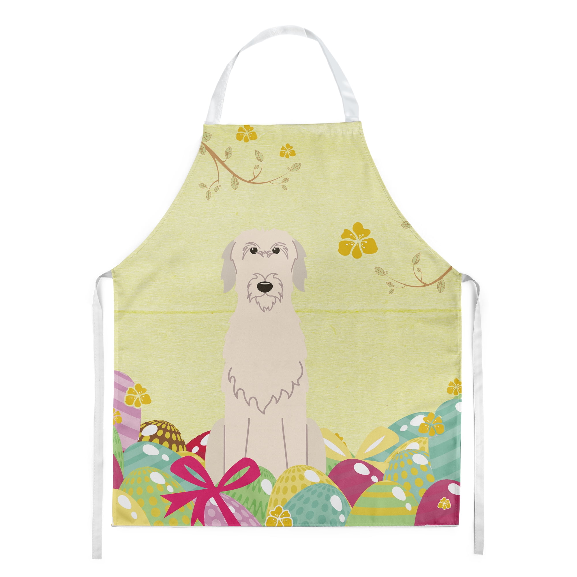 Picture of Carolines Treasures BB6065APRON Easter Eggs Irish Wolfhound Apron