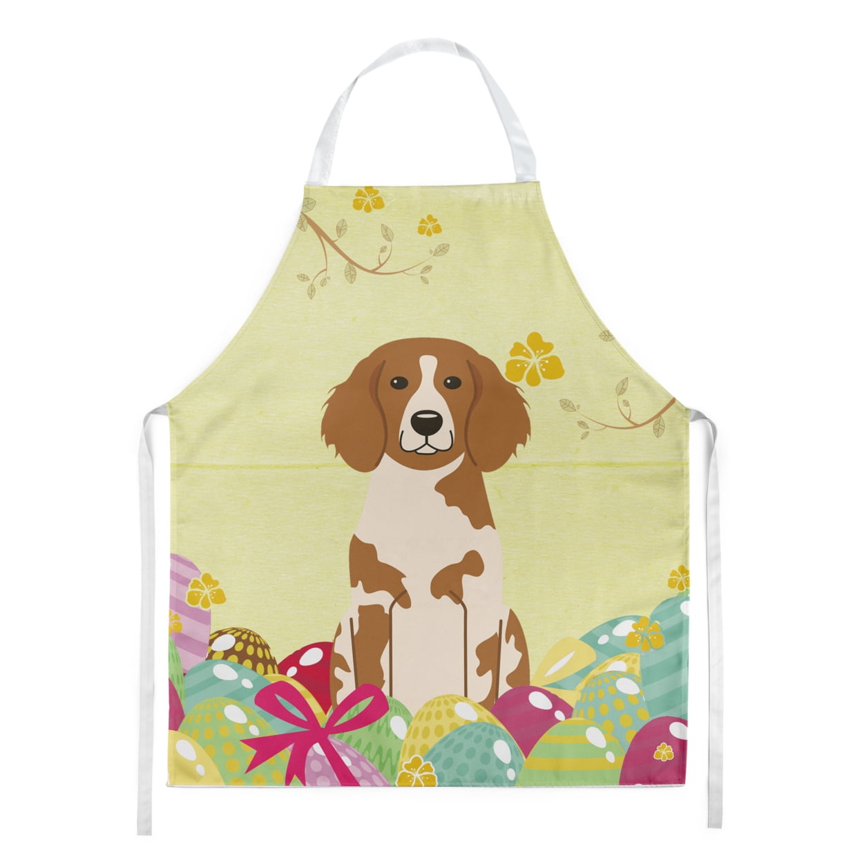 Picture of Carolines Treasures BB6072APRON Easter Eggs Brittany Spaniel Apron