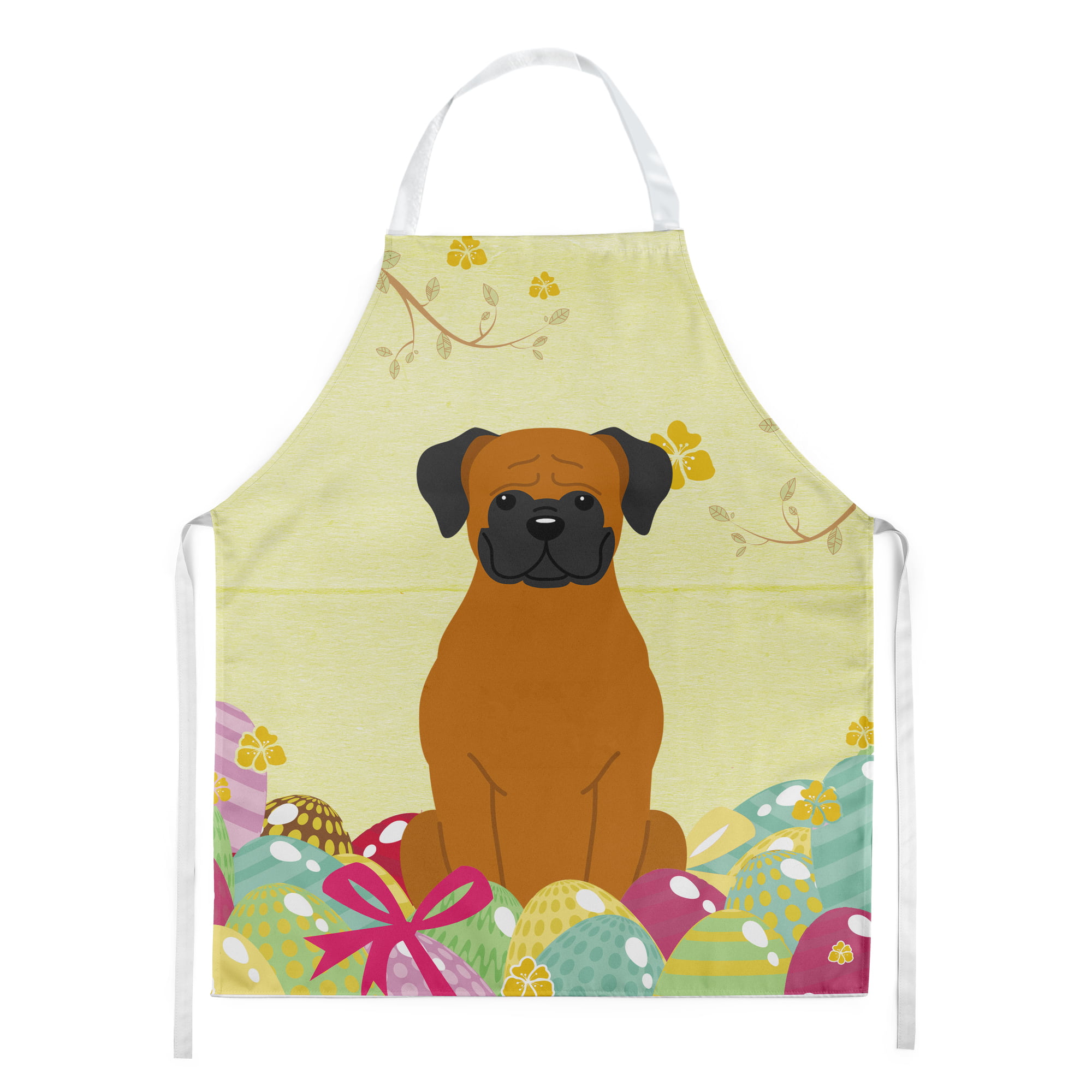 Picture of Carolines Treasures BB6115APRON Easter Eggs Fawn Boxer Apron