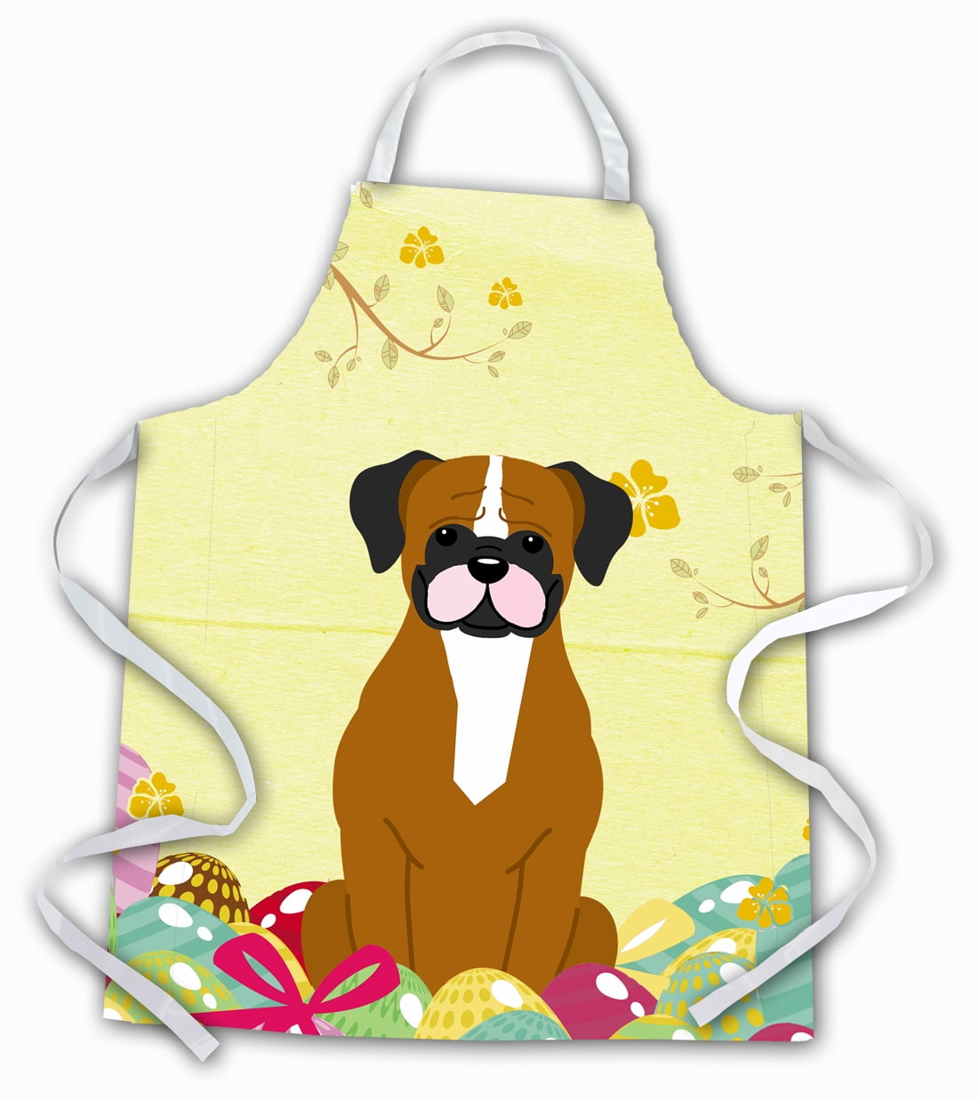 Picture of Carolines Treasures BB6116APRON Easter Eggs Flashy Fawn Boxer Apron