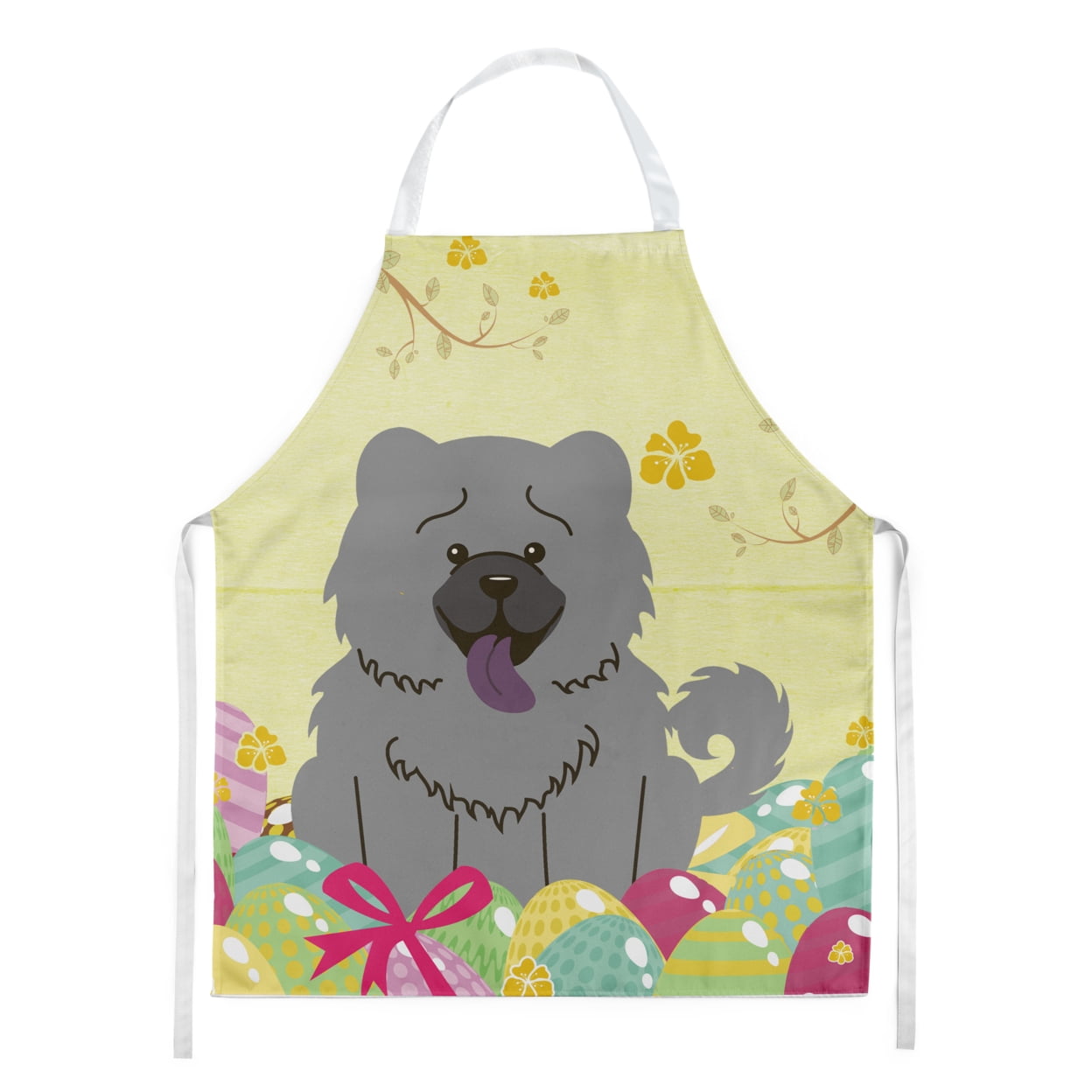 Picture of Carolines Treasures BB6139APRON Easter Eggs Chow Chow Blue Apron