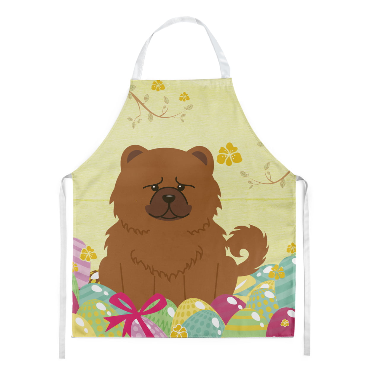 Picture of Carolines Treasures BB6142APRON Easter Eggs Chow Chow Red Apron