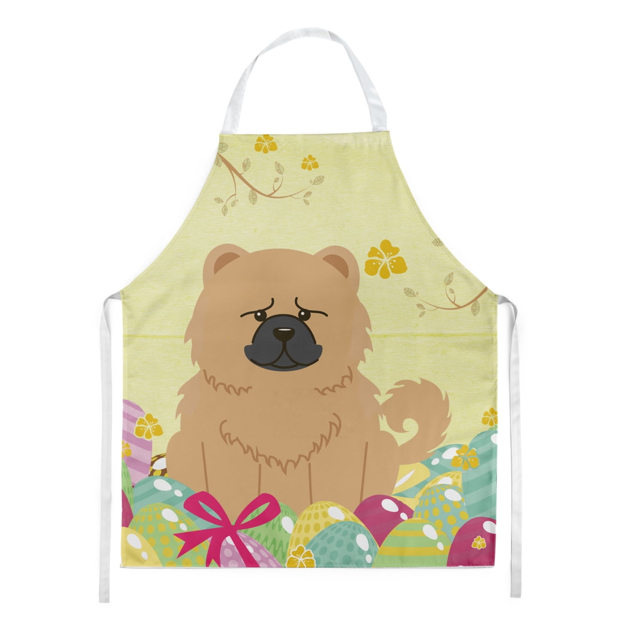 Picture of Carolines Treasures BB6144APRON Easter Eggs Chow Chow Cream Apron