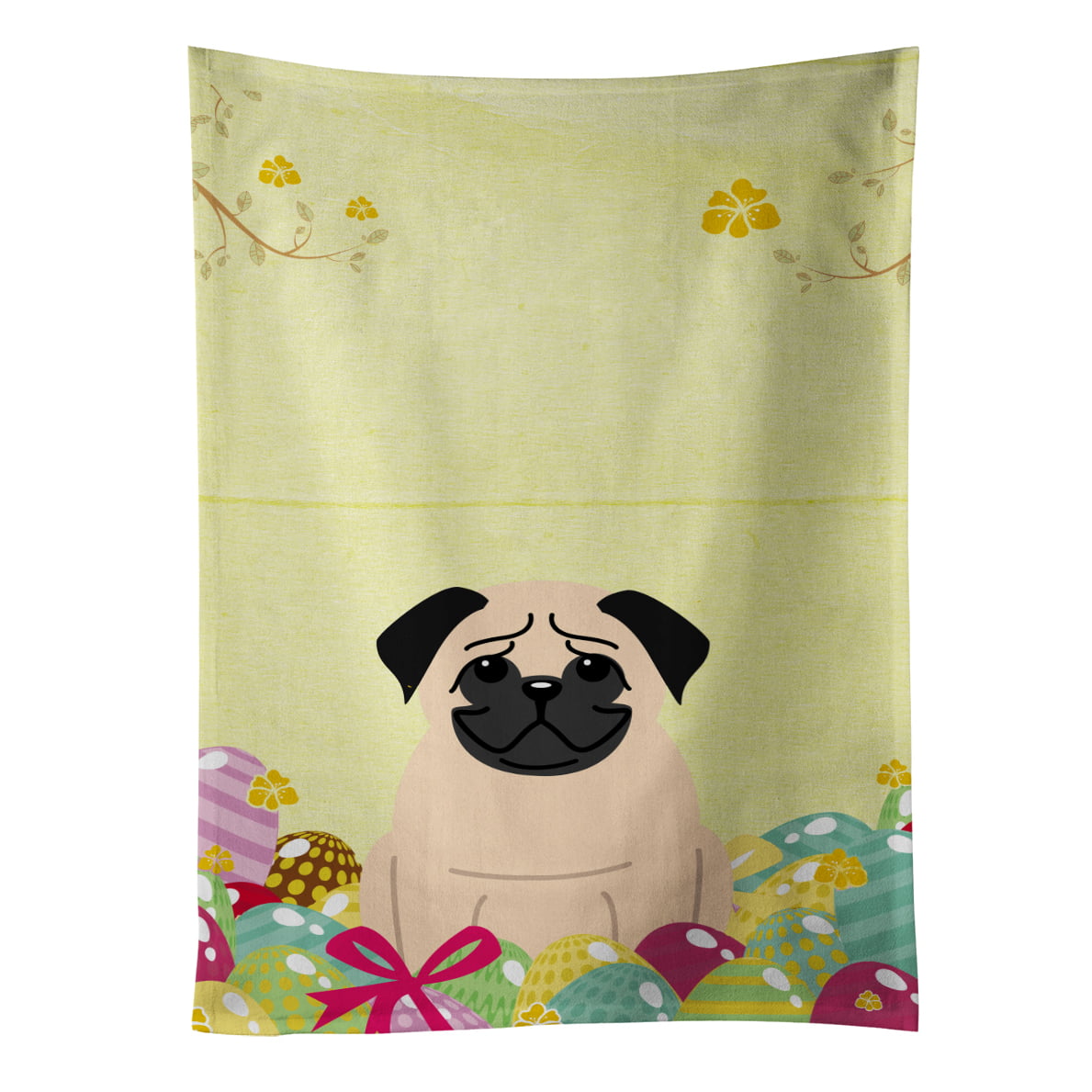Picture of Carolines Treasures BB6008KTWL Easter Eggs Pug Fawn Kitchen Towel