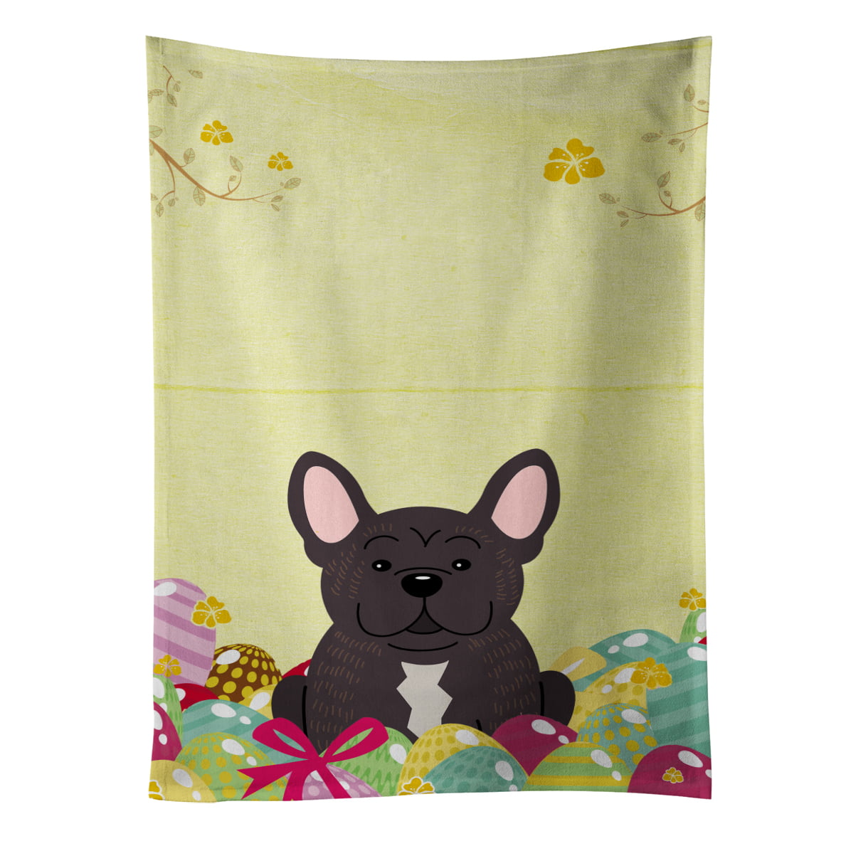 Picture of Carolines Treasures BB6009KTWL Easter Eggs French Bulldog Brindle Kitchen Towel
