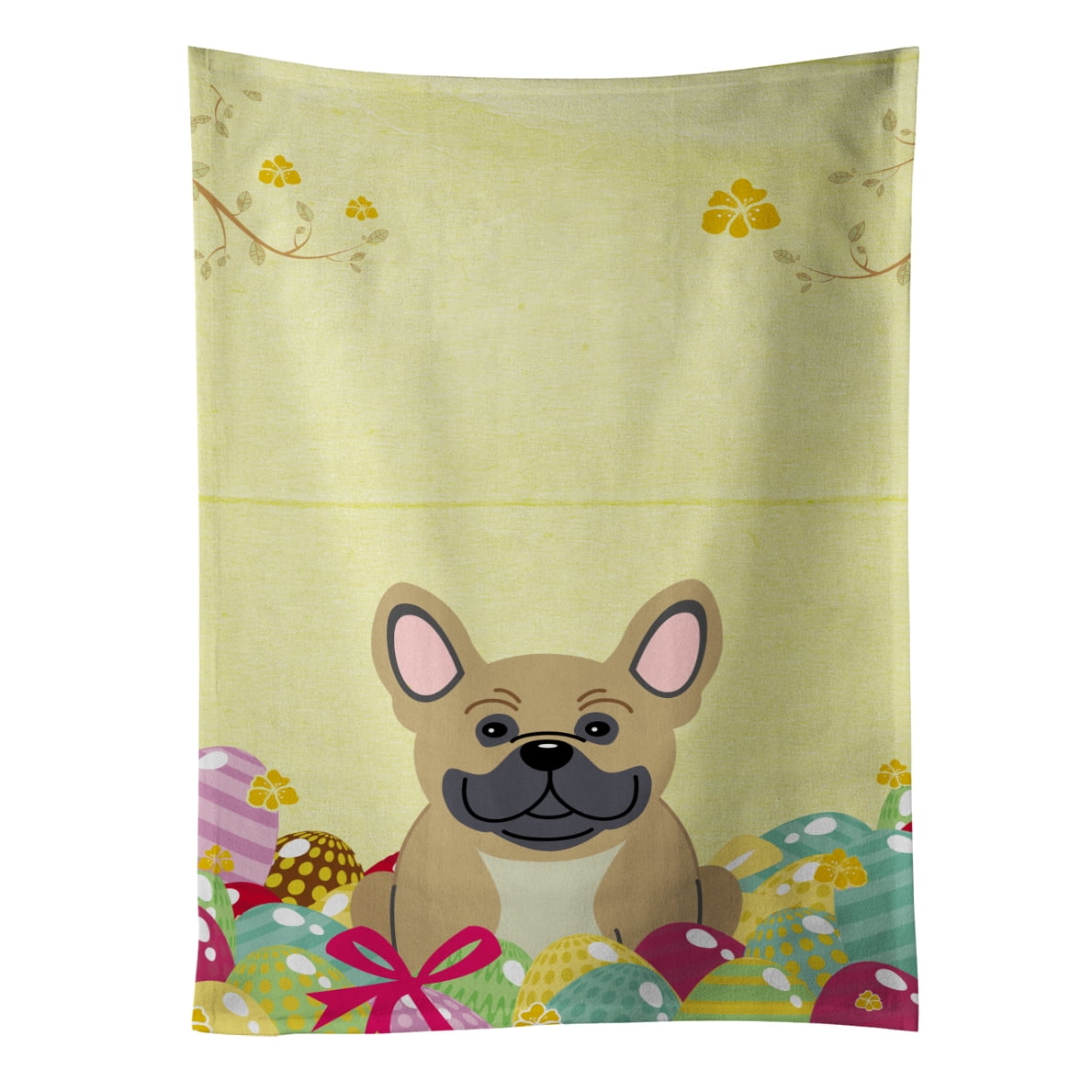 Picture of Carolines Treasures BB6010KTWL Easter Eggs French Bulldog Cream Kitchen Towel