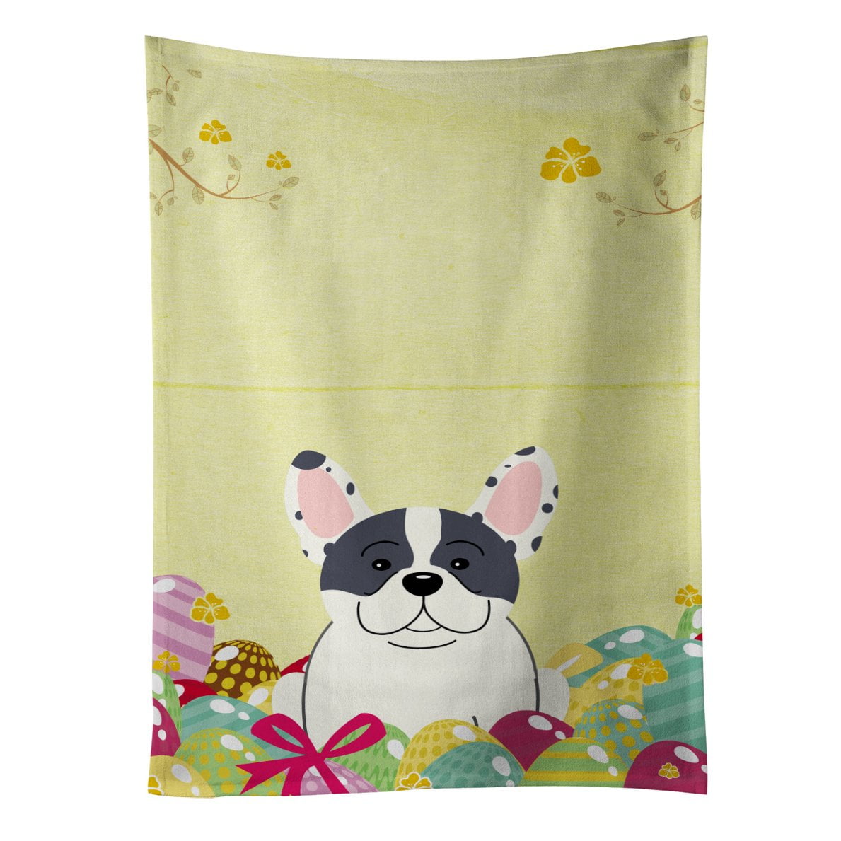 Picture of Carolines Treasures BB6011KTWL Easter Eggs French Bulldog Piebald Kitchen Towel