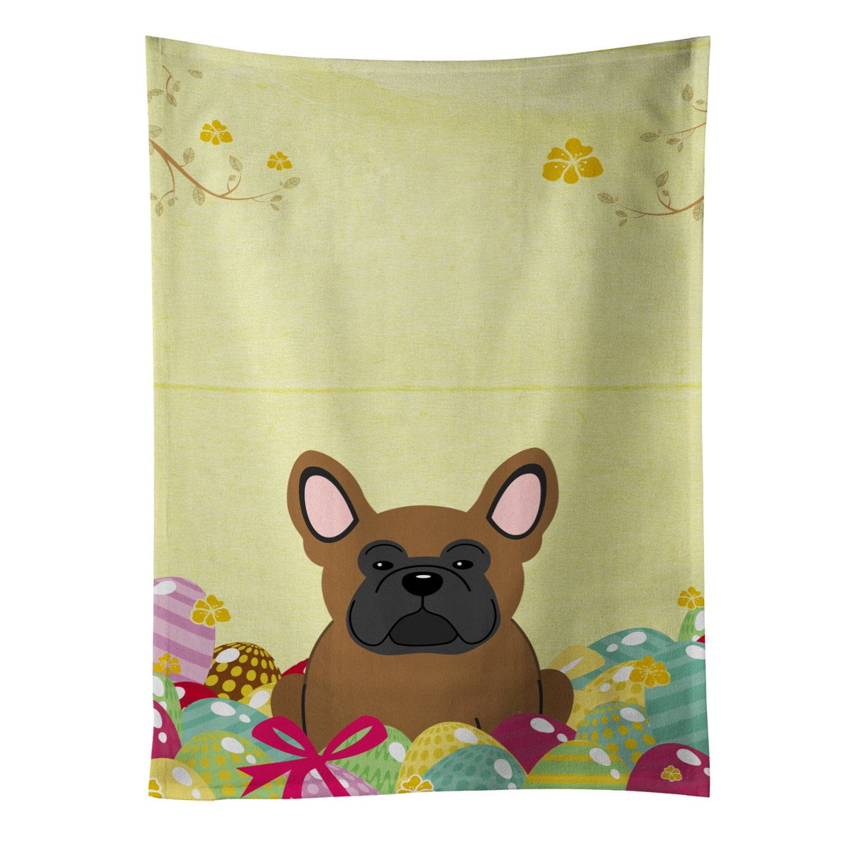 Picture of Carolines Treasures BB6013KTWL Easter Eggs French Bulldog Brown Kitchen Towel