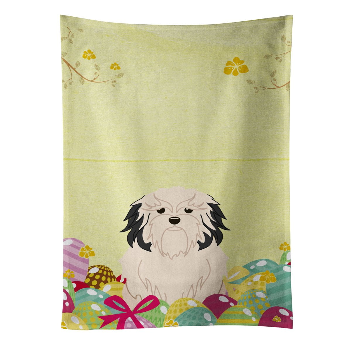Picture of Carolines Treasures BB6019KTWL Easter Eggs Lowchen Kitchen Towel