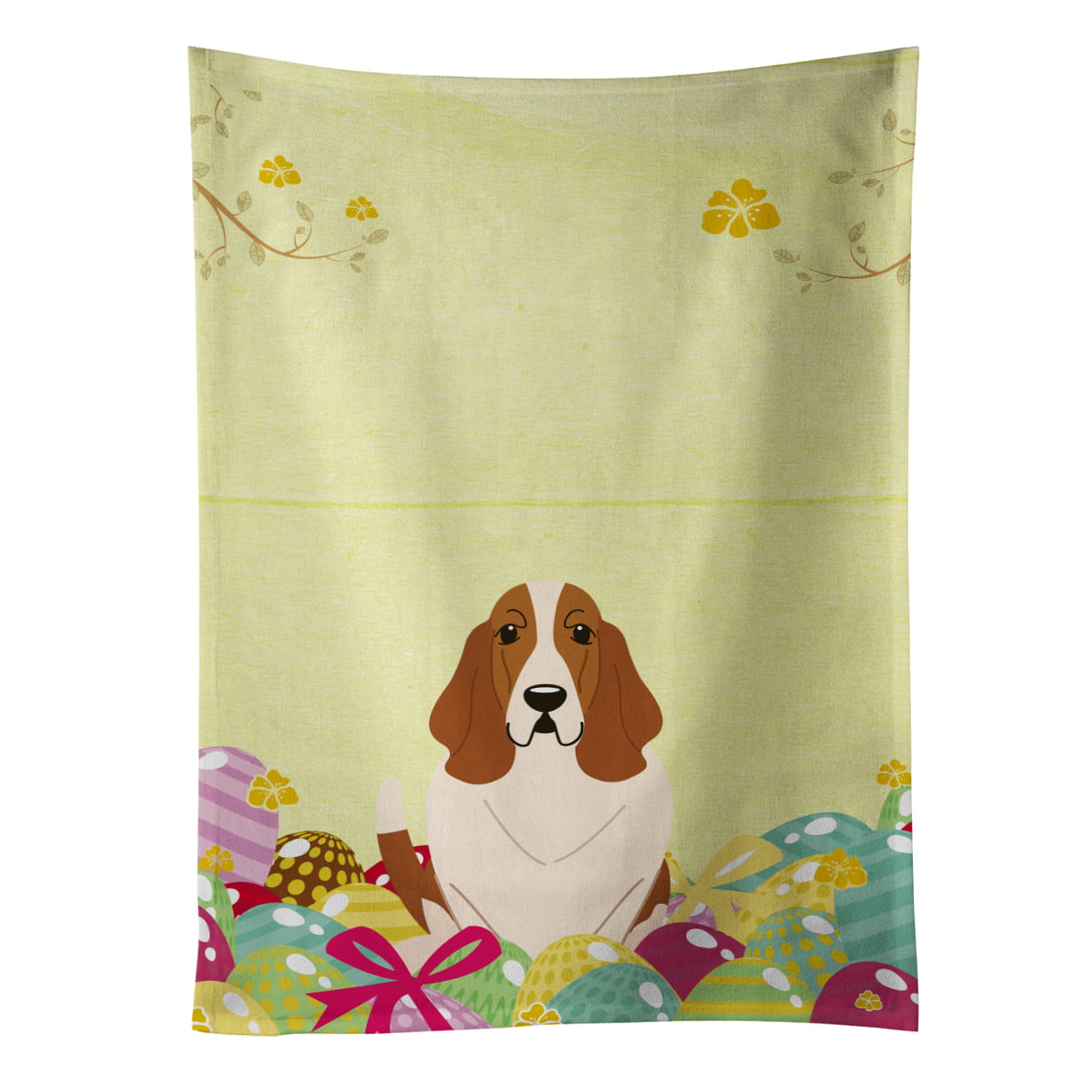 Picture of Carolines Treasures BB6021KTWL Easter Eggs Basset Hound Kitchen Towel
