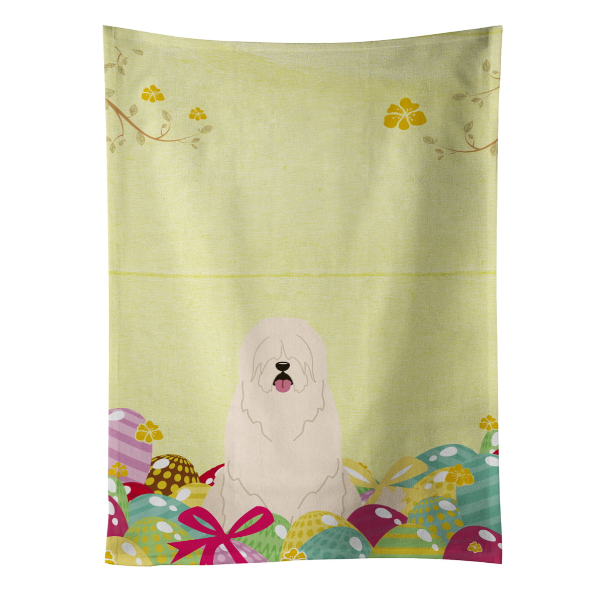 Picture of Carolines Treasures BB6024KTWL Easter Eggs South Russian Sheepdog Kitchen Towel