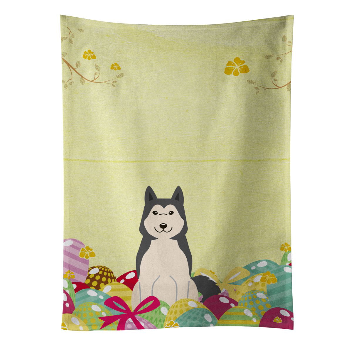 Picture of Carolines Treasures BB6025KTWL Easter Eggs West Siberian Laika Spitz Kitchen Towel