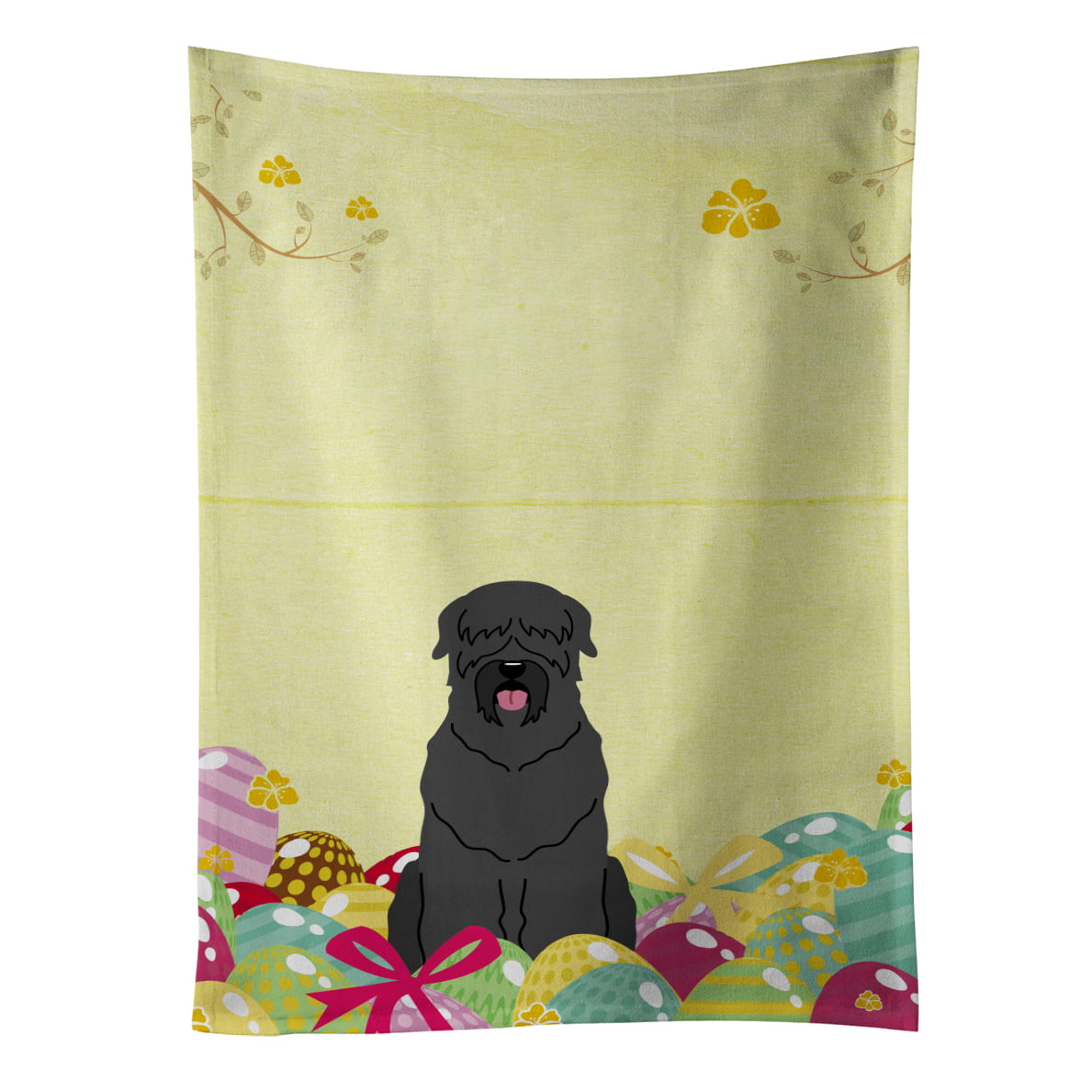 Picture of Carolines Treasures BB6026KTWL Easter Eggs Black Russian Terrier Kitchen Towel