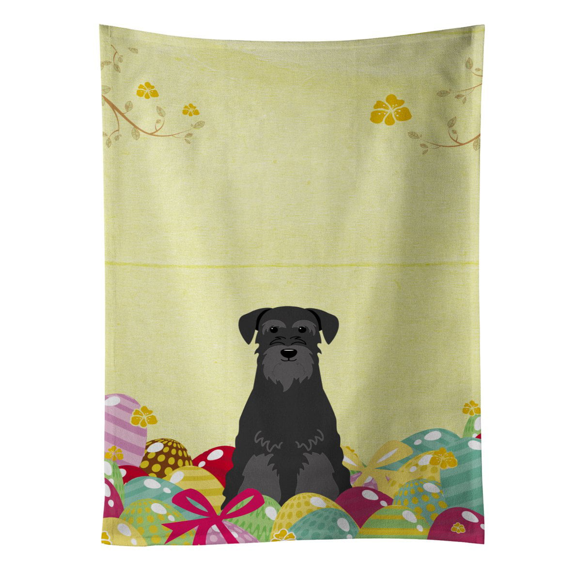 Picture of Carolines Treasures BB6032KTWL Easter Eggs Standard Schnauzer Black Kitchen Towel
