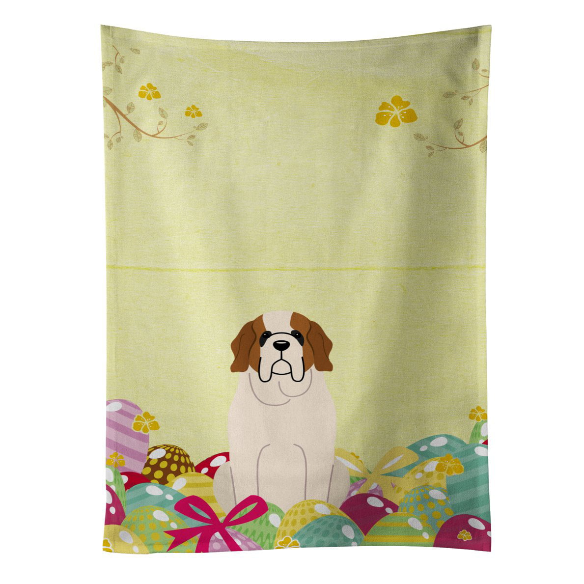 Picture of Carolines Treasures BB6035KTWL Easter Eggs Saint Bernard Kitchen Towel