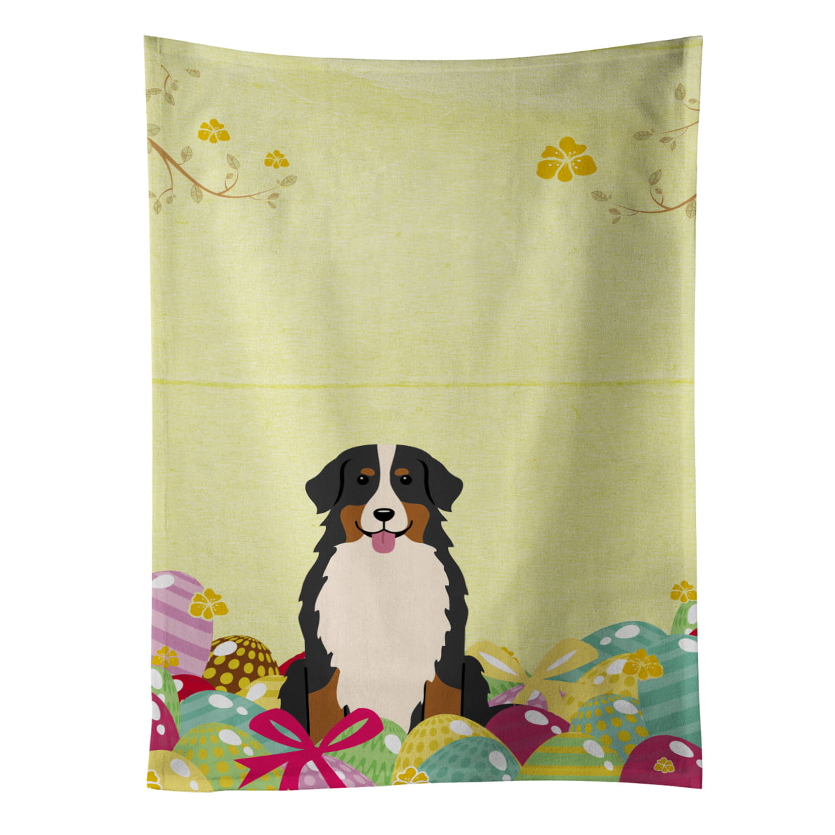 Picture of Carolines Treasures BB6036KTWL Easter Eggs Bernese Mountain Dog Kitchen Towel