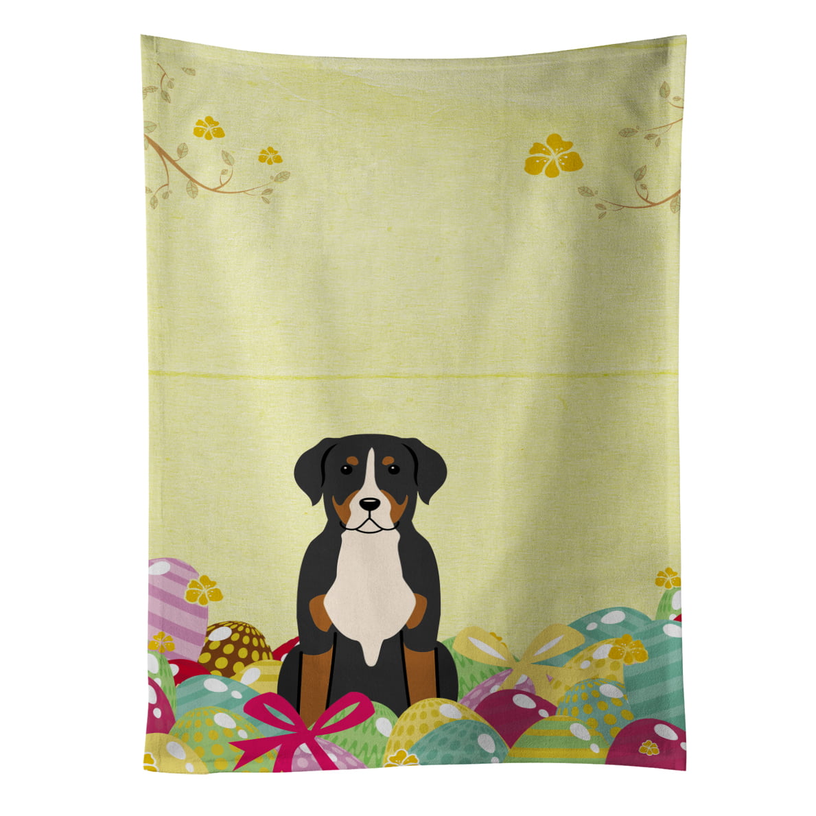 Picture of Carolines Treasures BB6037KTWL Easter Eggs Greater Swiss Mountain Dog Kitchen Towel