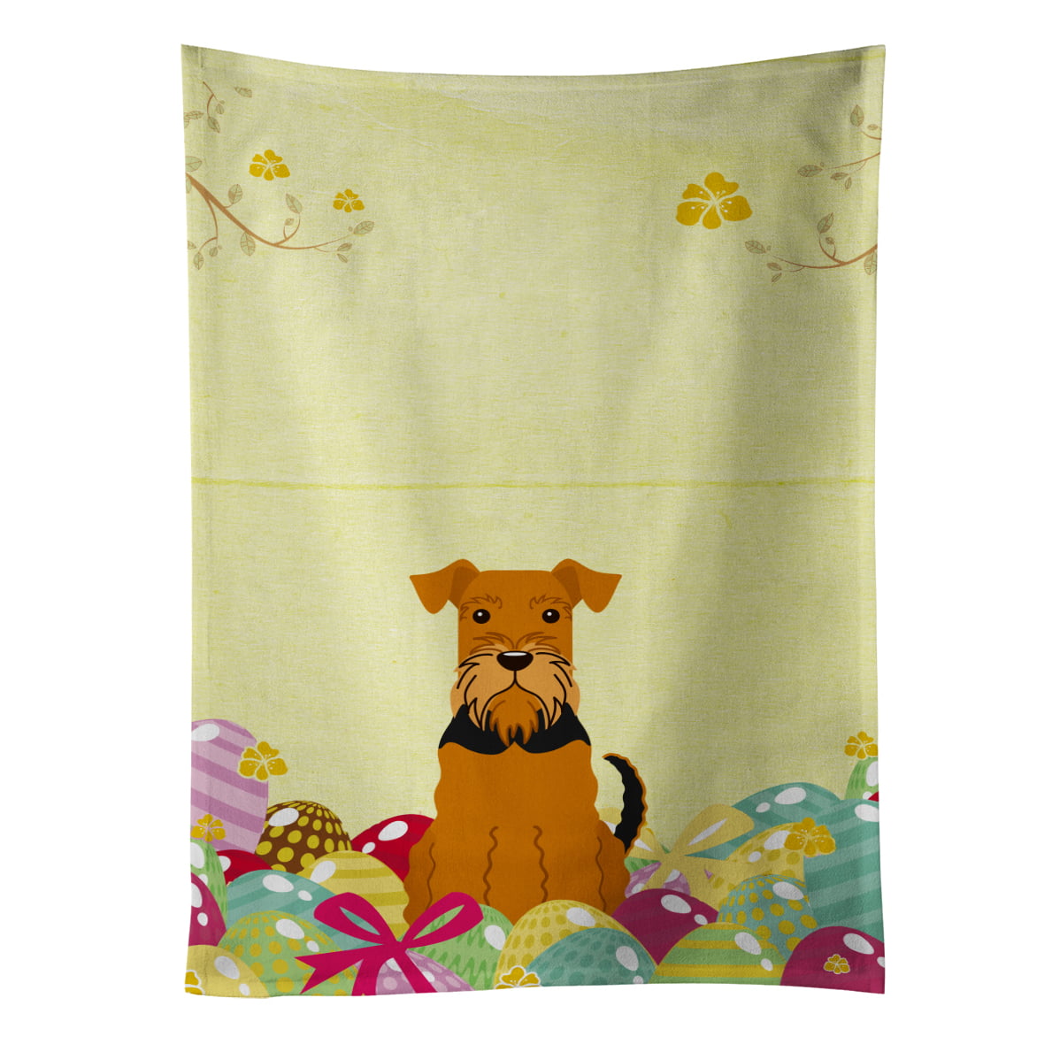 Picture of Carolines Treasures BB6041KTWL Easter Eggs Airedale Kitchen Towel