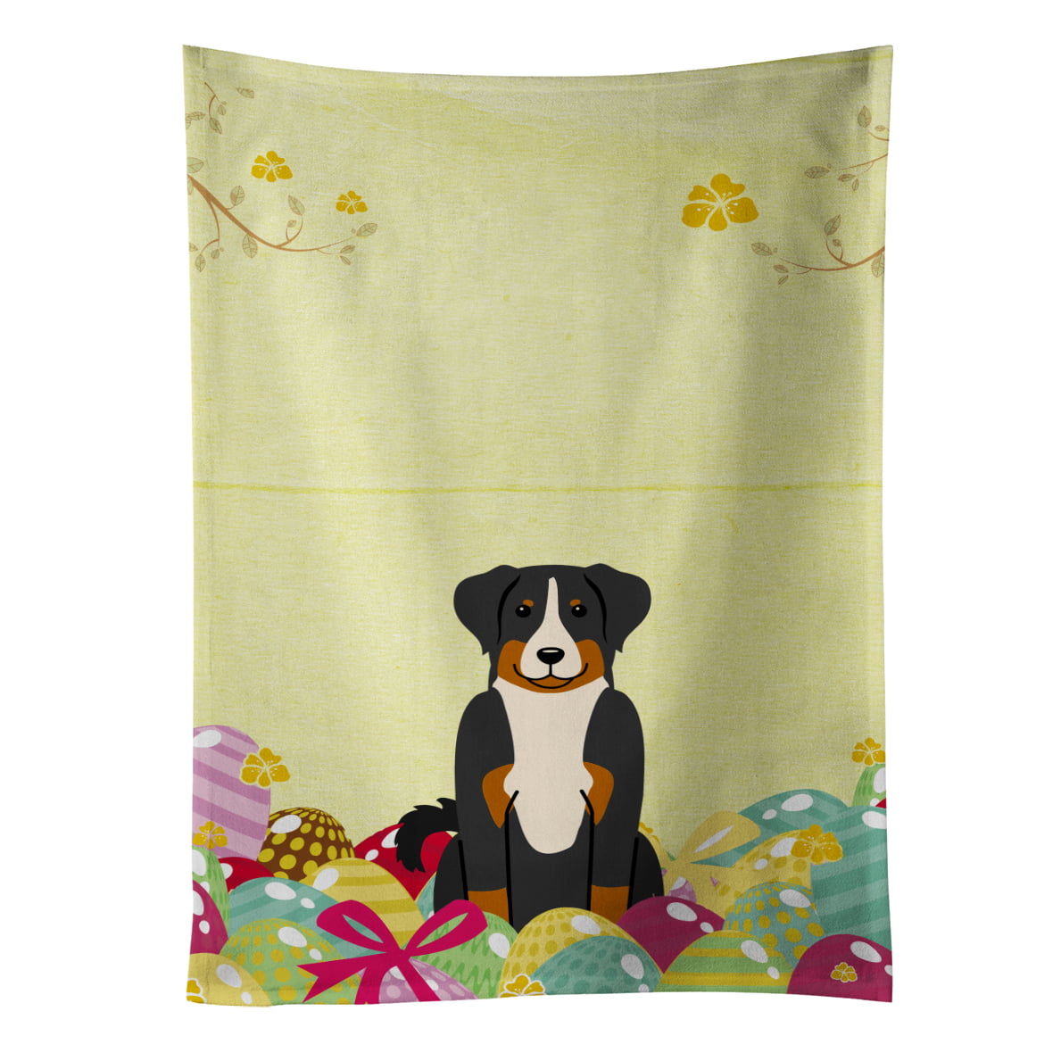 Picture of Carolines Treasures BB6043KTWL Easter Eggs Appenzeller Sennenhund Kitchen Towel