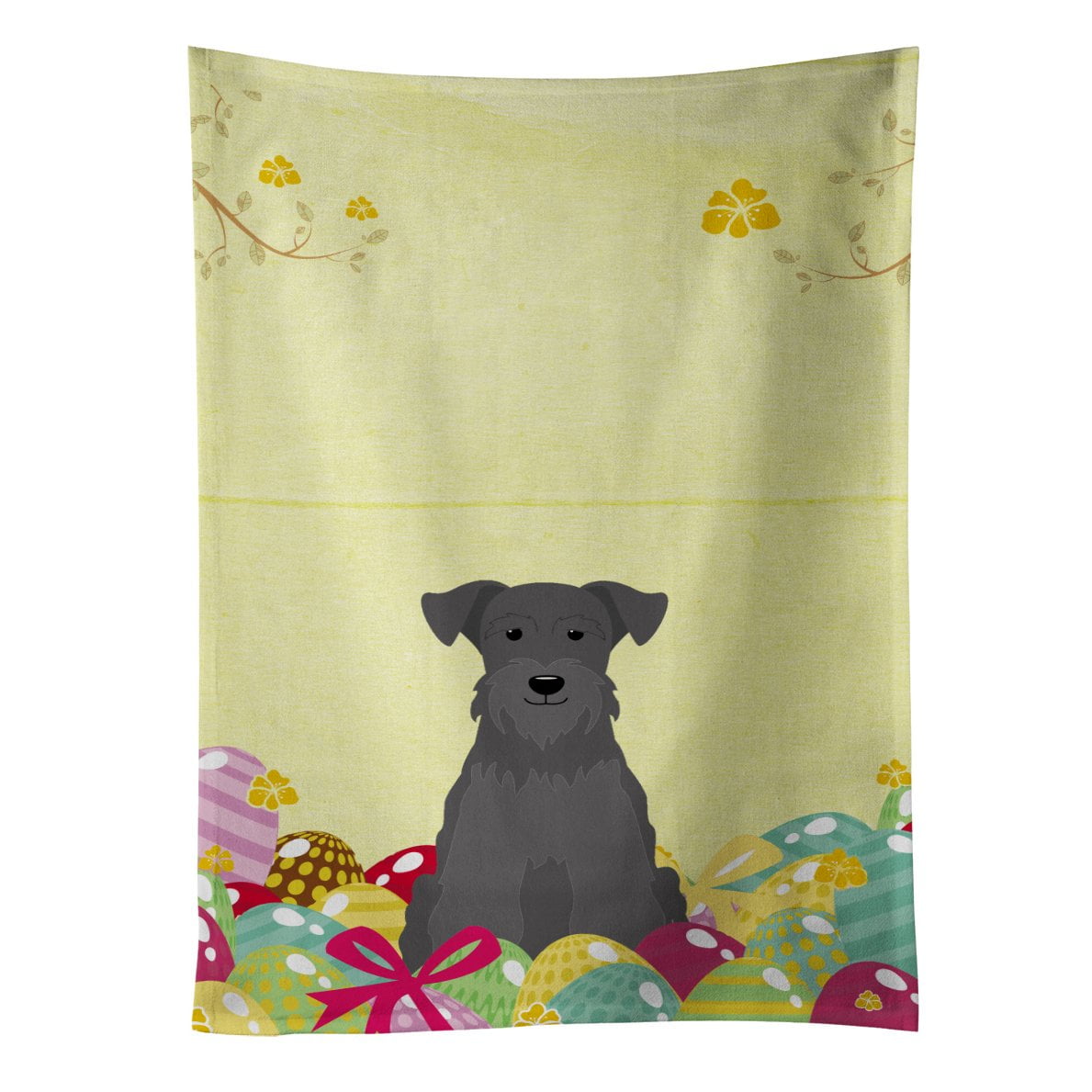Picture of Carolines Treasures BB6051KTWL Easter Eggs Miniature Schanuzer Black Kitchen Towel