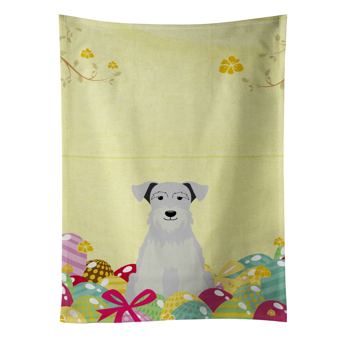 Picture of Carolines Treasures BB6053KTWL Easter Eggs Miniature Schanuzer White Kitchen Towel