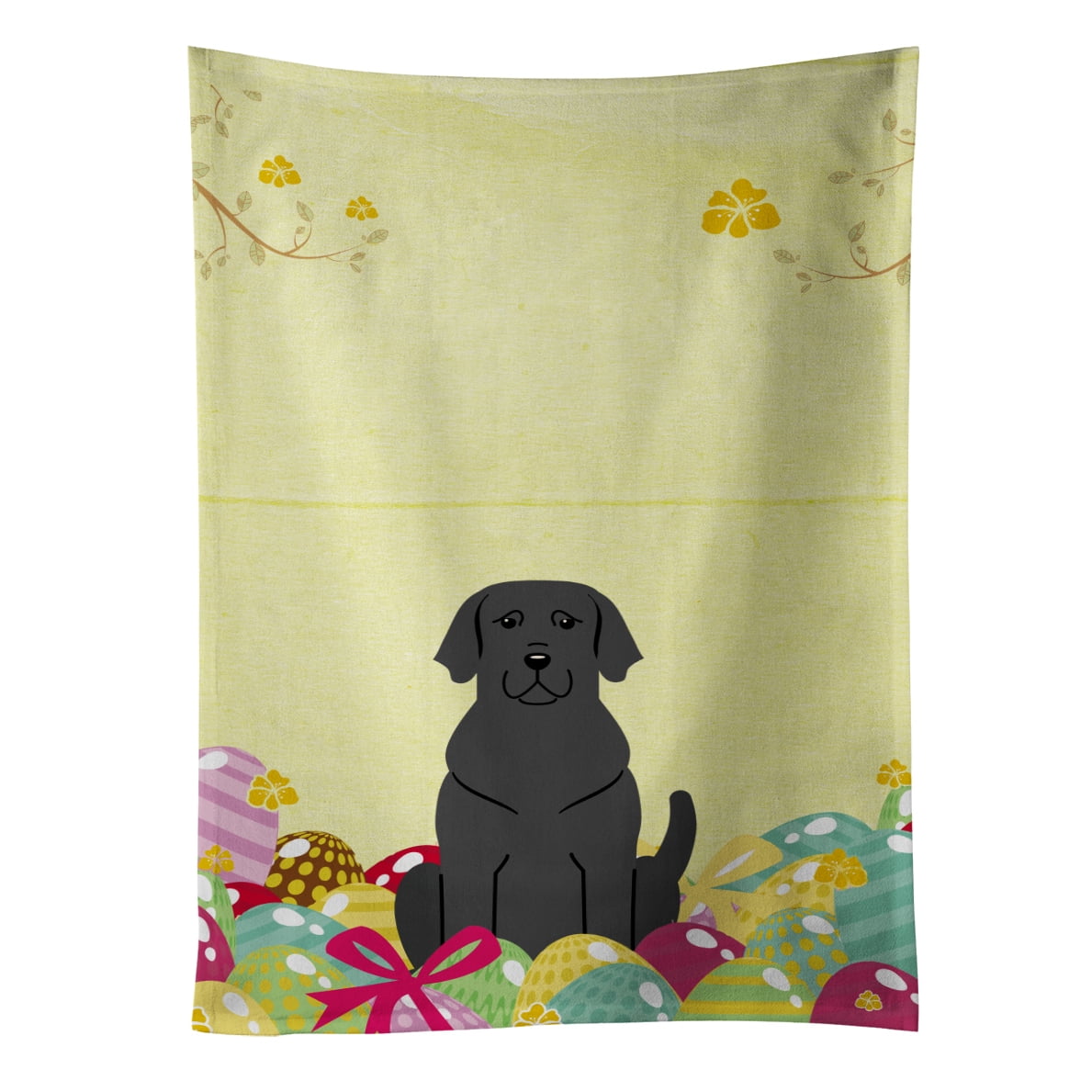 Picture of Carolines Treasures BB6057KTWL Easter Eggs Black Labrador Kitchen Towel