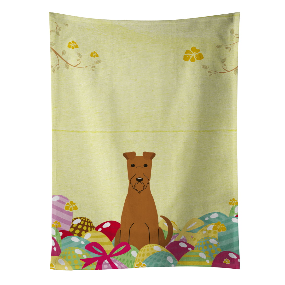 Picture of Carolines Treasures BB6062KTWL Easter Eggs Irish Terrier Kitchen Towel