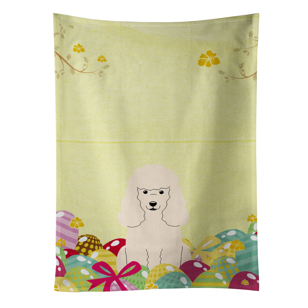 Picture of Carolines Treasures BB6070KTWL Easter Eggs Poodle White Kitchen Towel