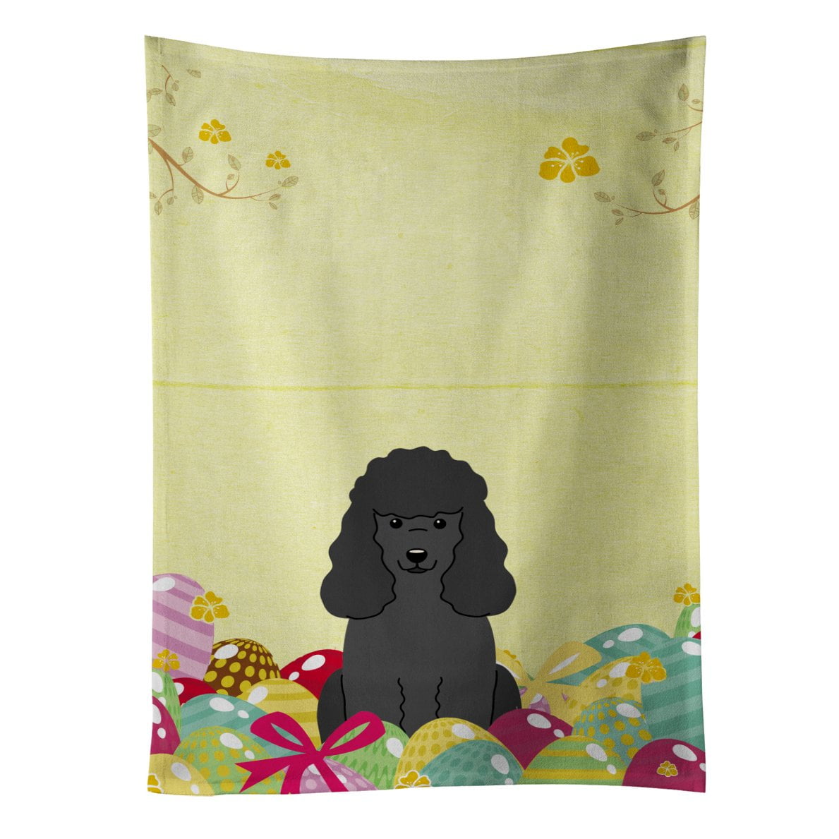 Picture of Carolines Treasures BB6071KTWL Easter Eggs Poodle Black Kitchen Towel