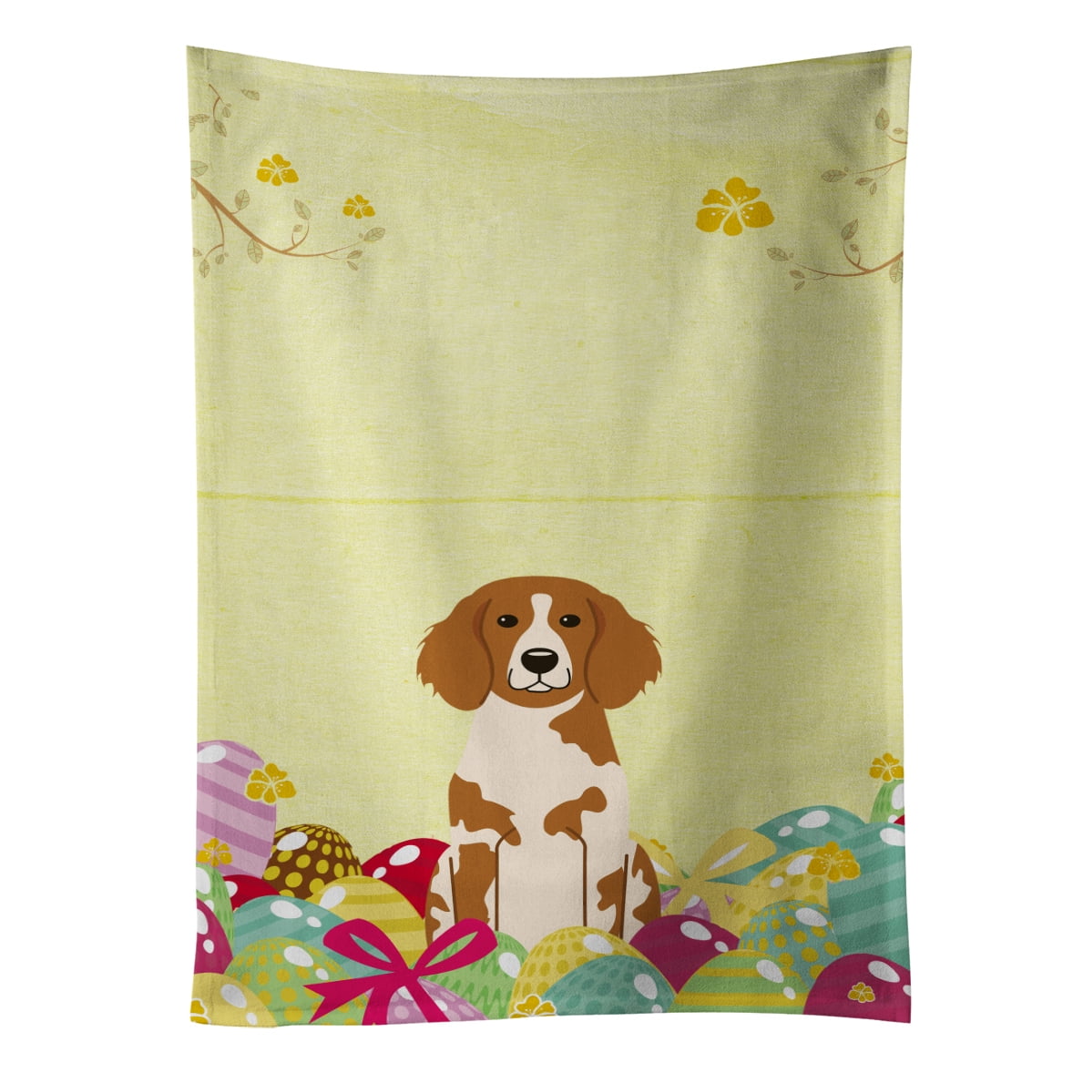 Picture of Carolines Treasures BB6072KTWL Easter Eggs Brittany Spaniel Kitchen Towel