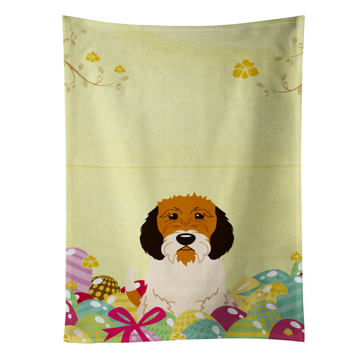 Picture of Carolines Treasures BB6079KTWL Easter Eggs Petit Basset Griffon Veenden Kitchen Towel