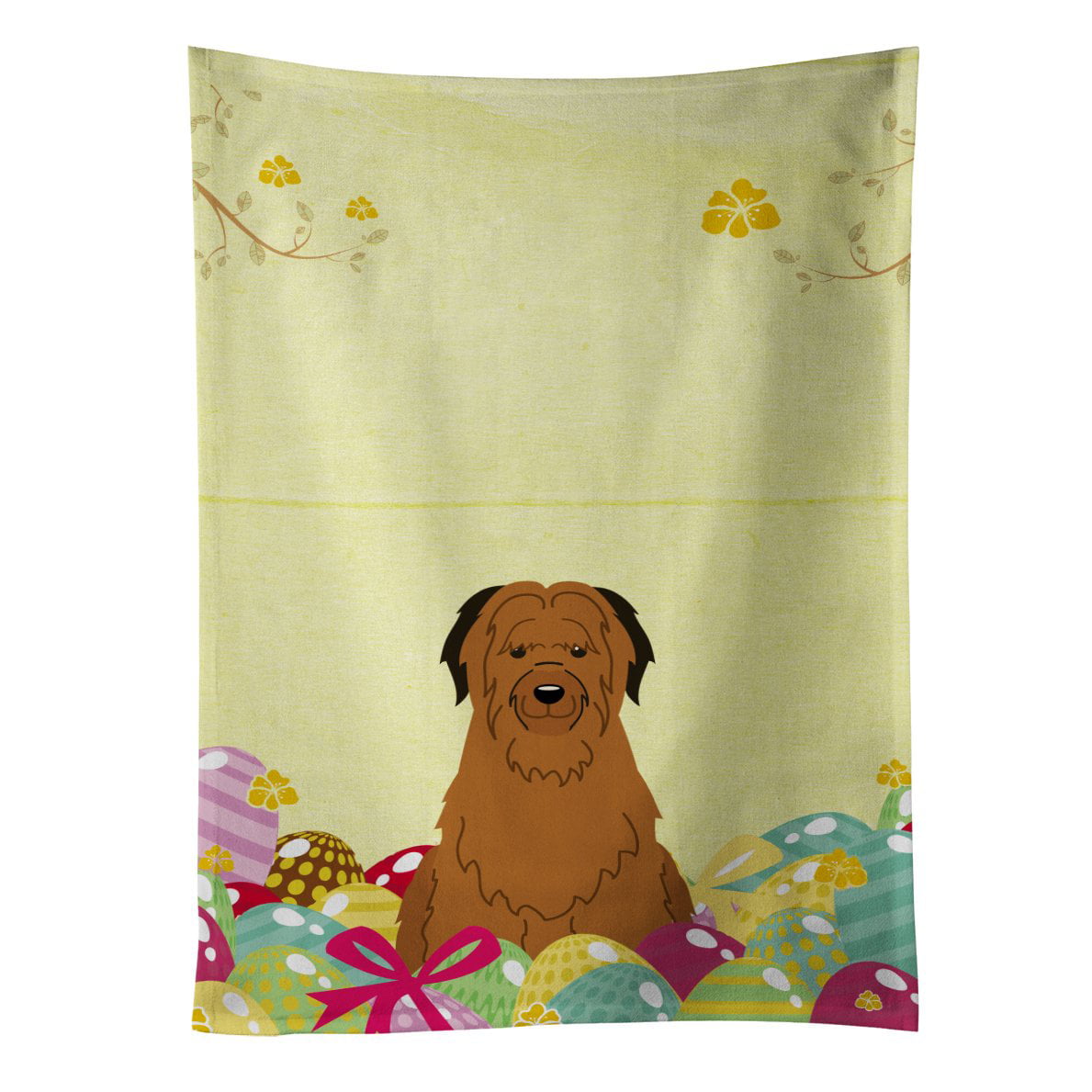 Picture of Carolines Treasures BB6082KTWL Easter Eggs Briard Brown Kitchen Towel
