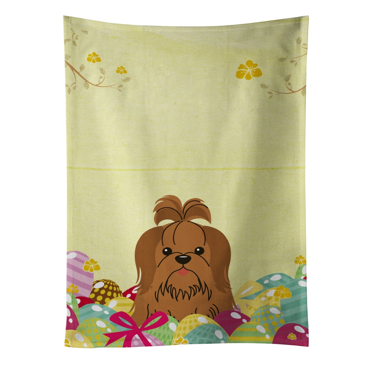 Picture of Carolines Treasures BB6086KTWL Easter Eggs Shih Tzu Silver Chocolate Kitchen Towel