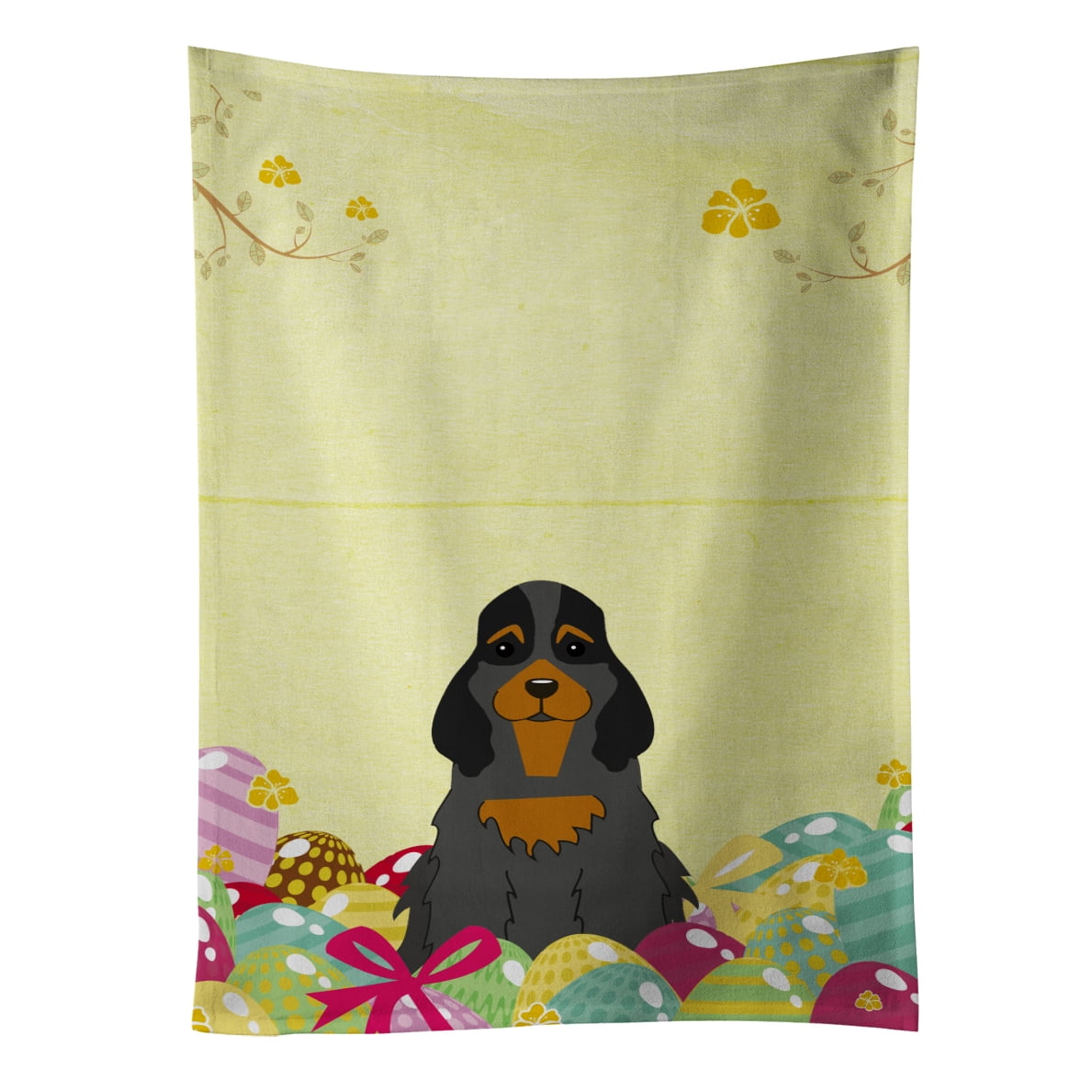 Picture of Carolines Treasures BB6093KTWL Easter Eggs Cocker Spaniel Black Tan Kitchen Towel