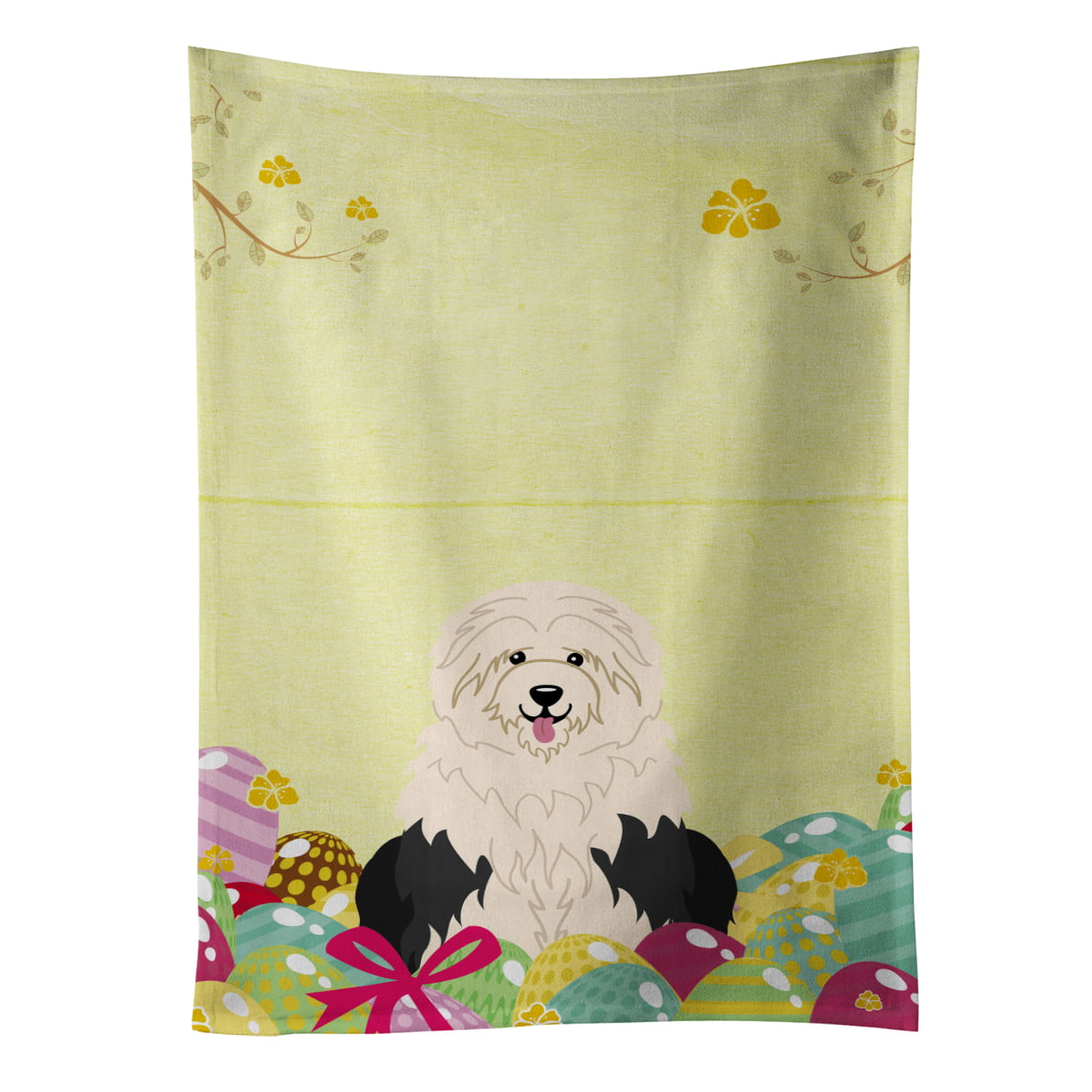 Picture of Carolines Treasures BB6096KTWL Easter Eggs Old English Sheepdog Kitchen Towel