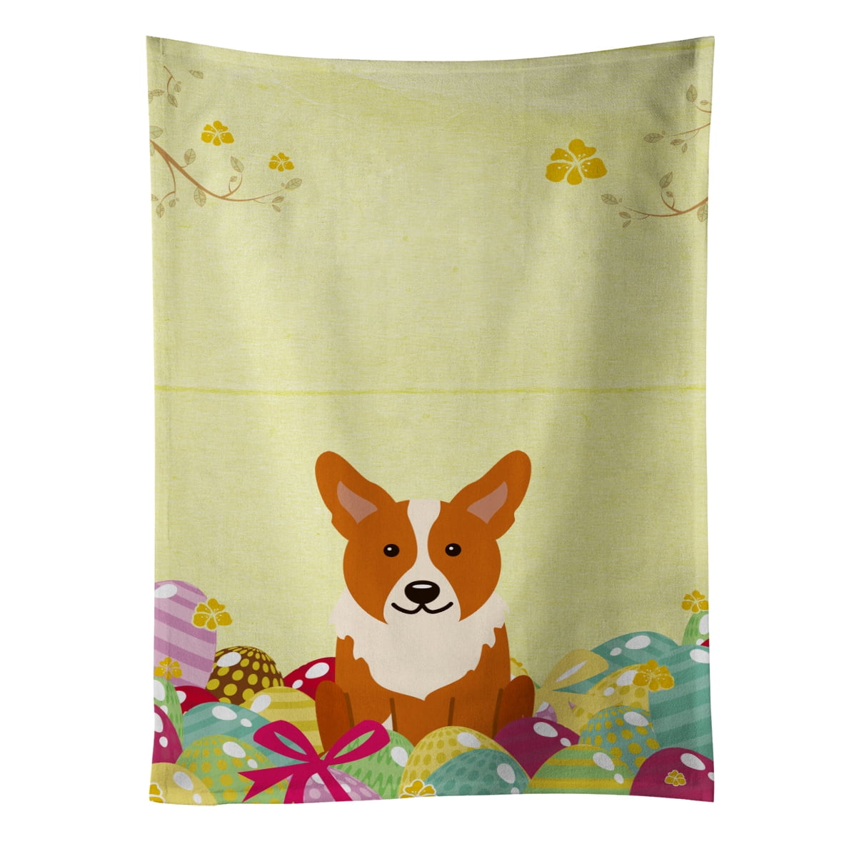 Picture of Carolines Treasures BB6100KTWL Easter Eggs Corgi Kitchen Towel