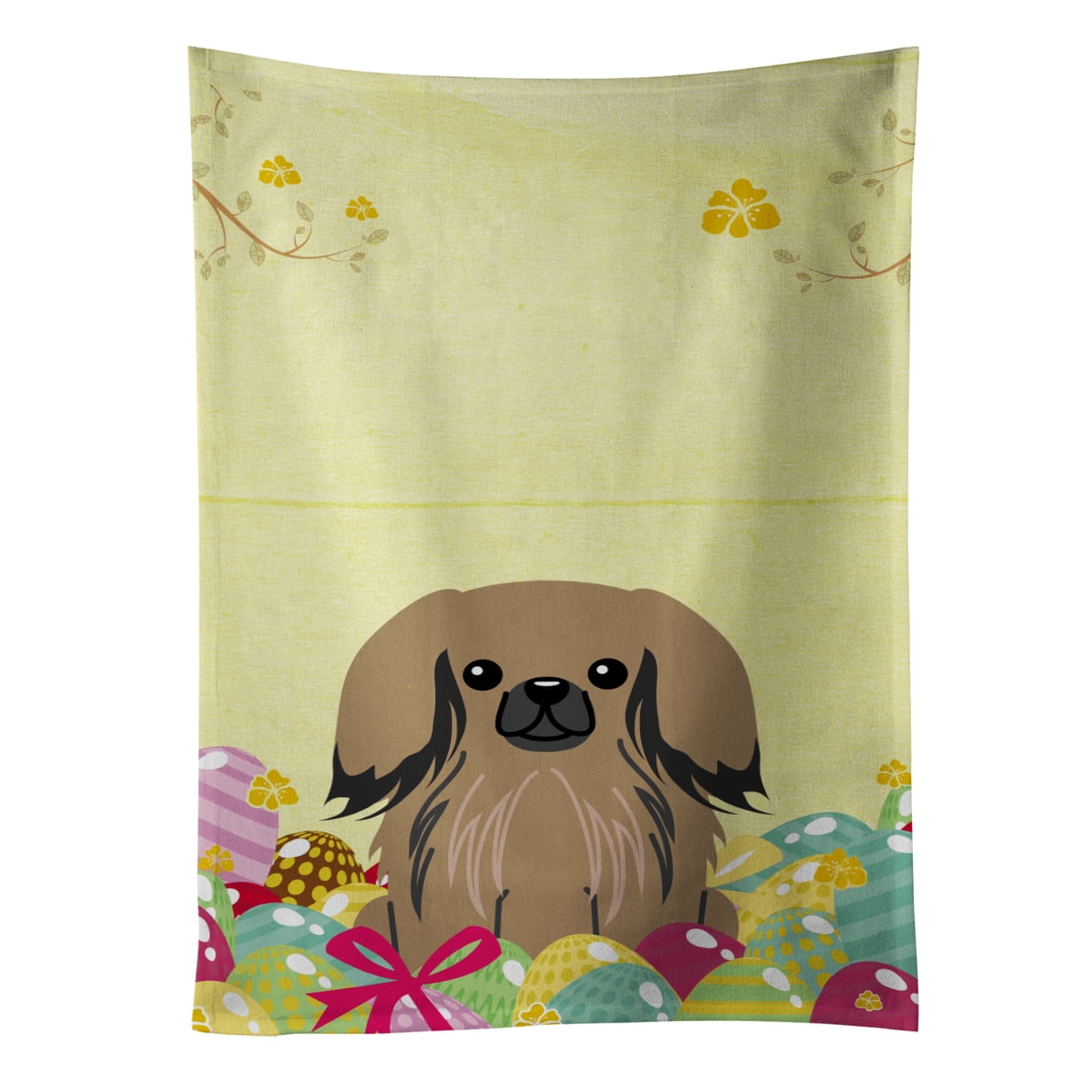 Picture of Carolines Treasures BB6102KTWL Easter Eggs Pekingnese Tan Kitchen Towel