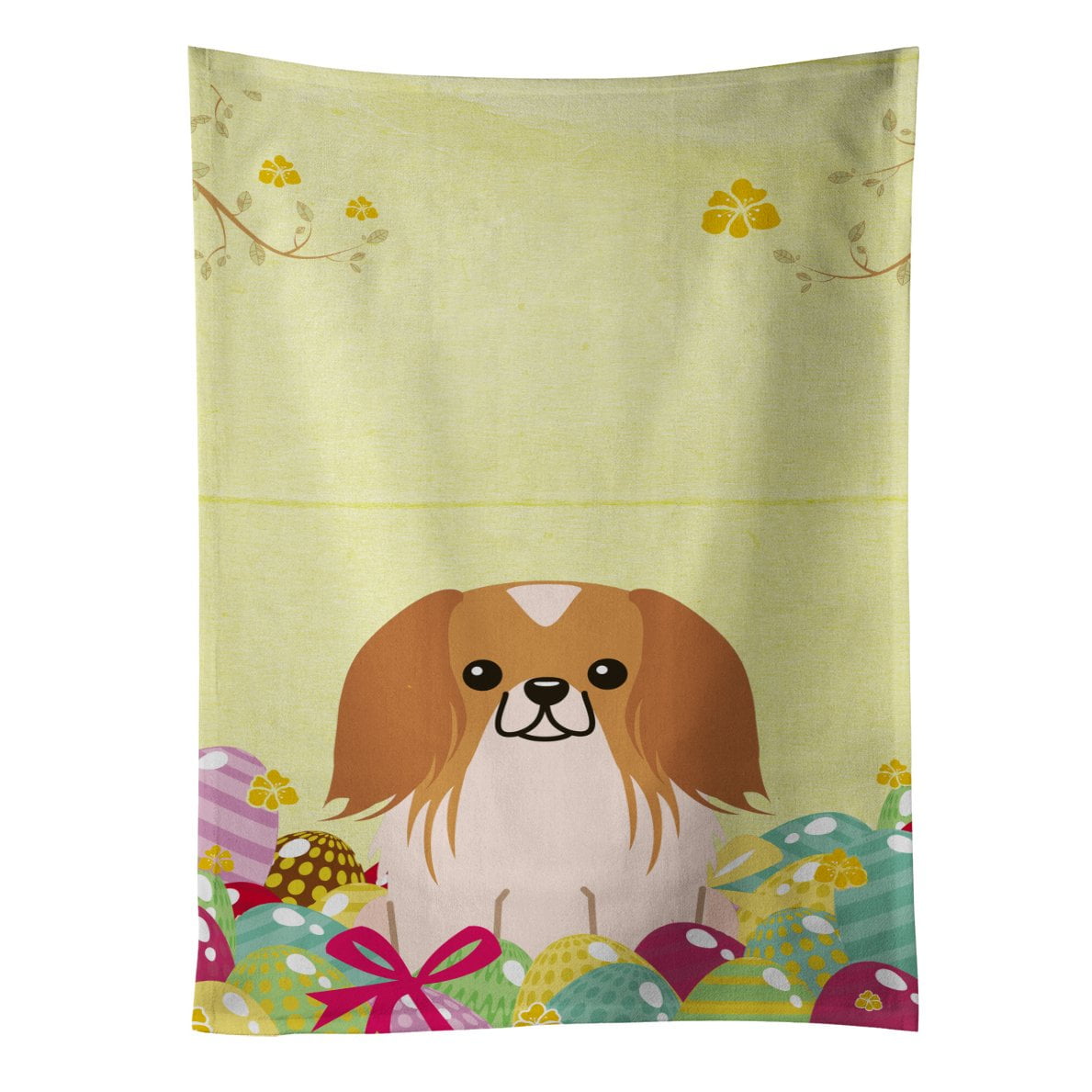 Picture of Carolines Treasures BB6103KTWL Easter Eggs Pekingnese Red White Kitchen Towel