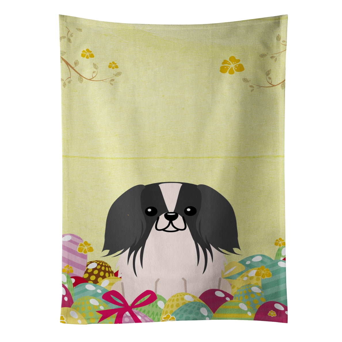 Picture of Carolines Treasures BB6105KTWL Easter Eggs Pekingnese Black & White Kitchen Towel