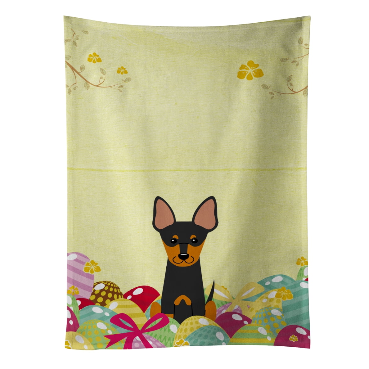 Picture of Carolines Treasures BB6109KTWL Easter Eggs English Toy Terrier Kitchen Towel