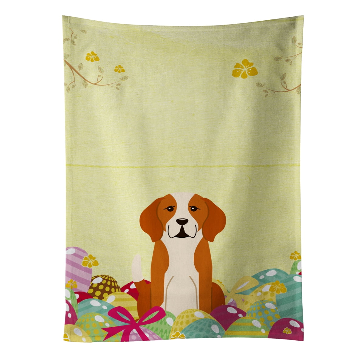 Picture of Carolines Treasures BB6110KTWL Easter Eggs English Foxhound Kitchen Towel