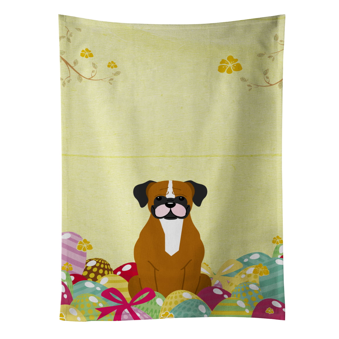 Picture of Carolines Treasures BB6116KTWL Easter Eggs Flashy Fawn Boxer Kitchen Towel