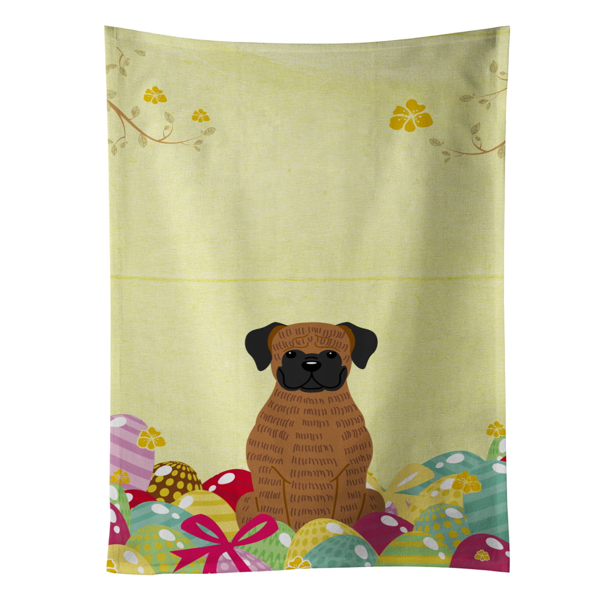 Picture of Carolines Treasures BB6117KTWL Easter Eggs Brindle Boxer Kitchen Towel
