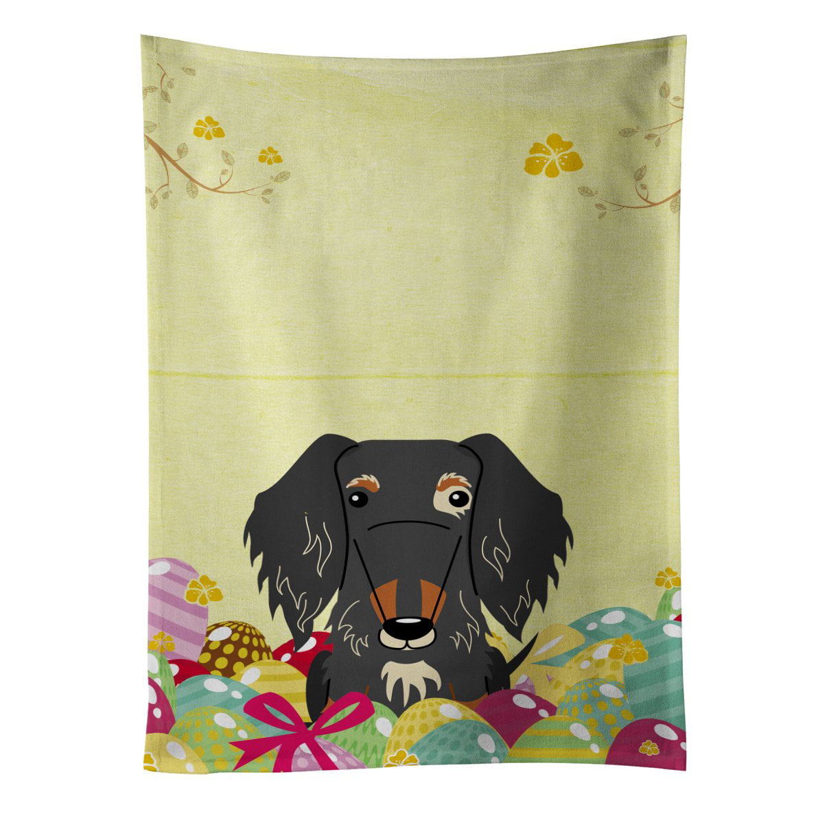 Picture of Carolines Treasures BB6128KTWL Easter Eggs Wire Haired Dachshund Dapple Kitchen Towel