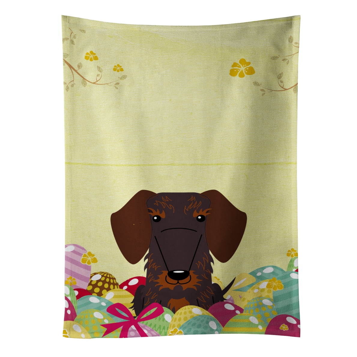 Picture of Carolines Treasures BB6129KTWL Easter Eggs Wire Haired Dachshund Chocolate Kitchen Towel