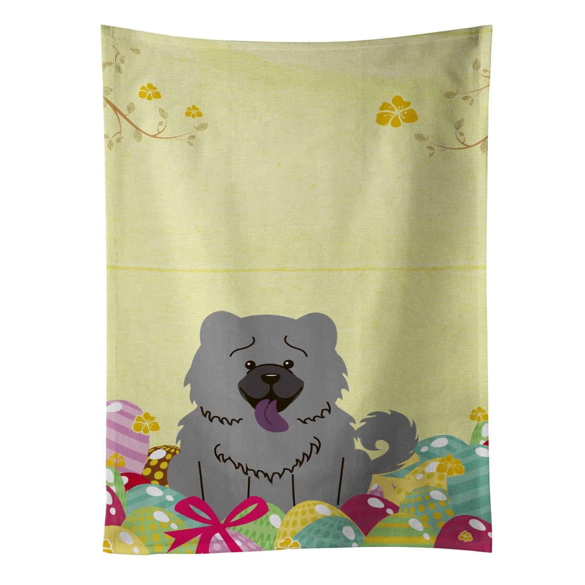 Picture of Carolines Treasures BB6139KTWL Easter Eggs Chow Chow Blue Kitchen Towel