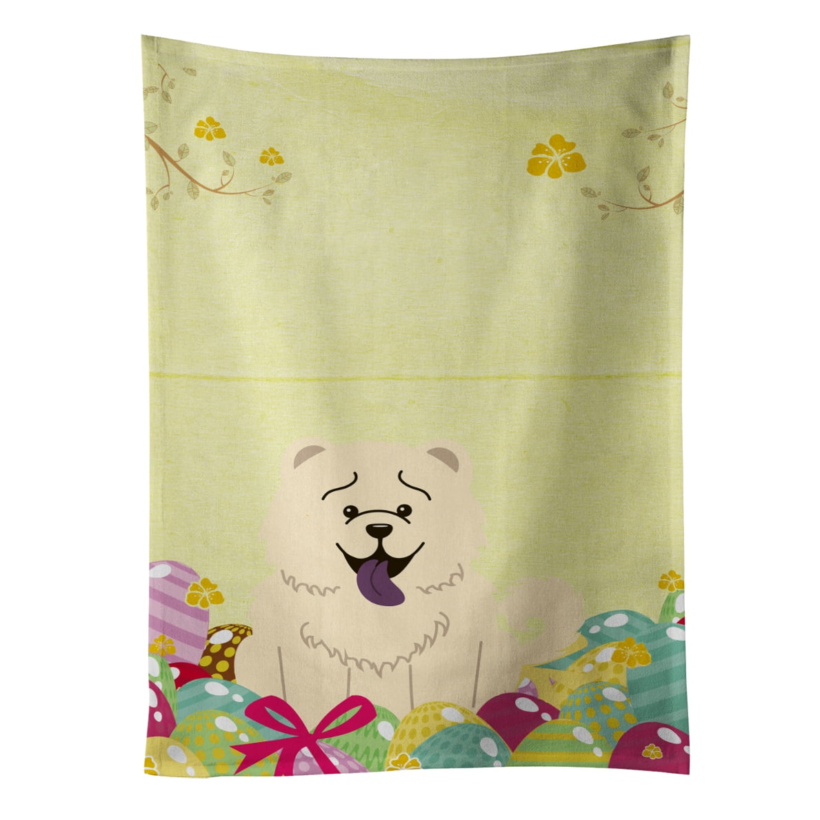 Picture of Carolines Treasures BB6140KTWL Easter Eggs Chow Chow White Kitchen Towel