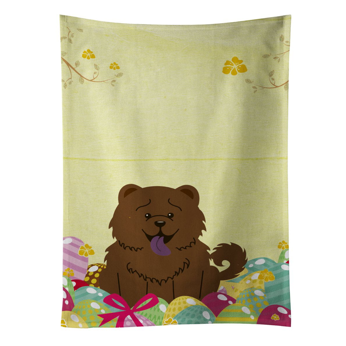 Picture of Carolines Treasures BB6141KTWL Easter Eggs Chow Chow Chocolate Kitchen Towel