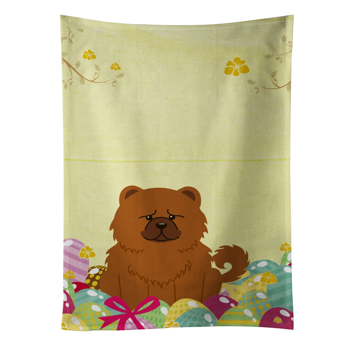 Picture of Carolines Treasures BB6142KTWL Easter Eggs Chow Chow Red Kitchen Towel